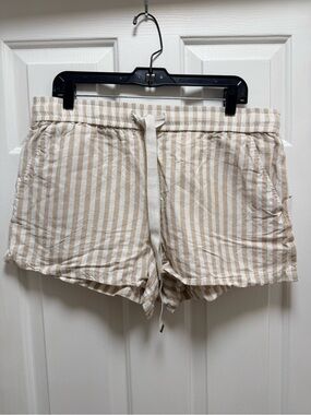 Loft Striped Beige & White Women's Lounge Shorts